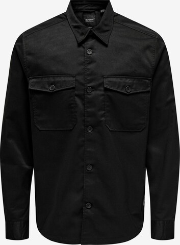 Only & Sons Comfort fit Button Up Shirt 'Milo' in Black: front