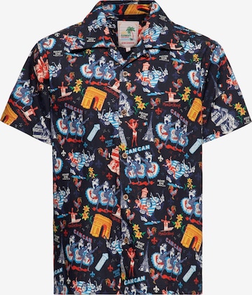 King Kerosin Button Up Shirt 'Paris' in Black: front