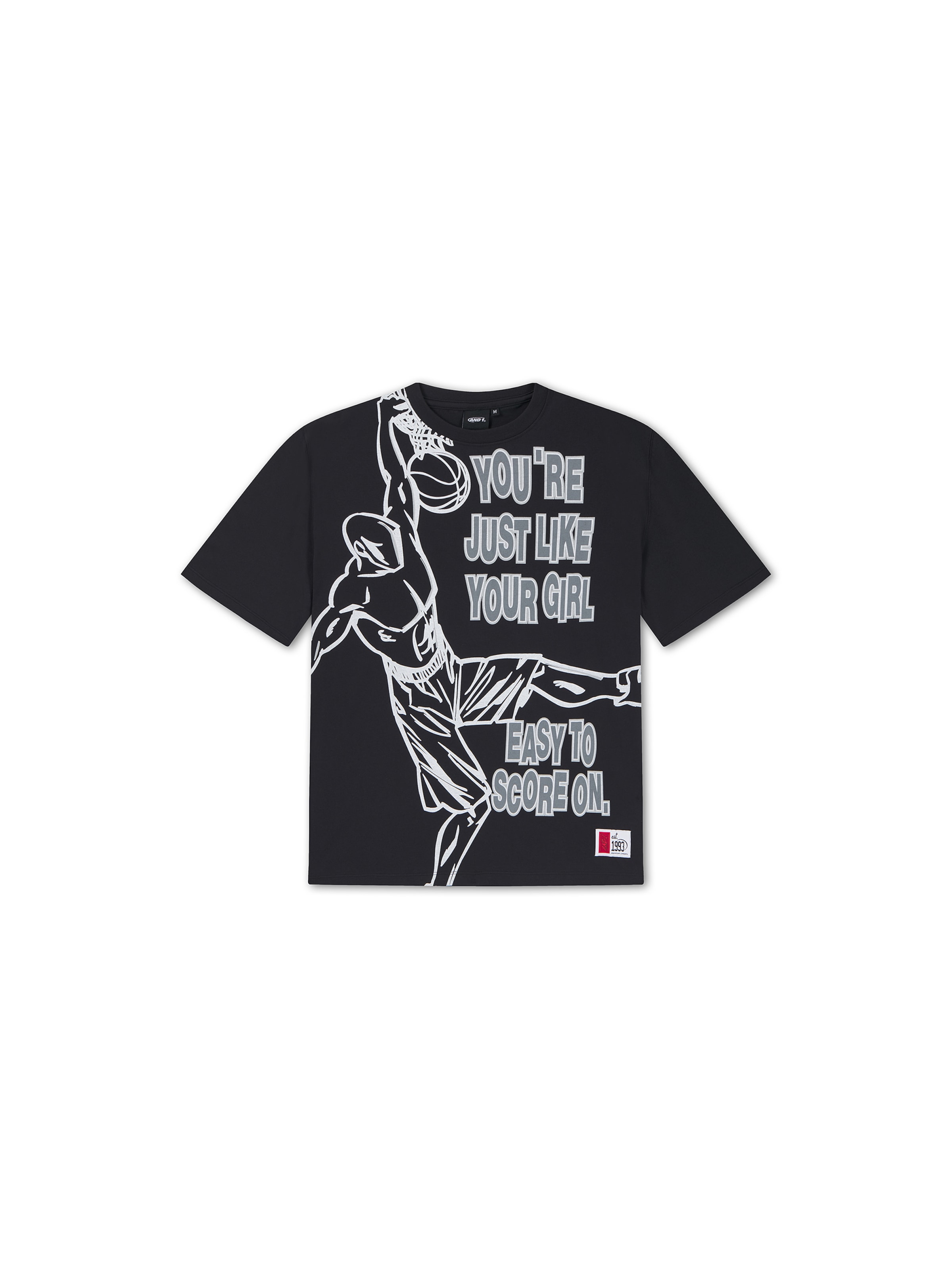 T-Shirt 'You're Just Like Your Girl Trash Talk' AND1 en noir : devant