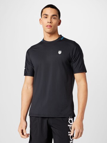 K-Swiss Performance - Camiseta funcional 'HYPERCOURT DOUBLE CREW 2' en negro: frente