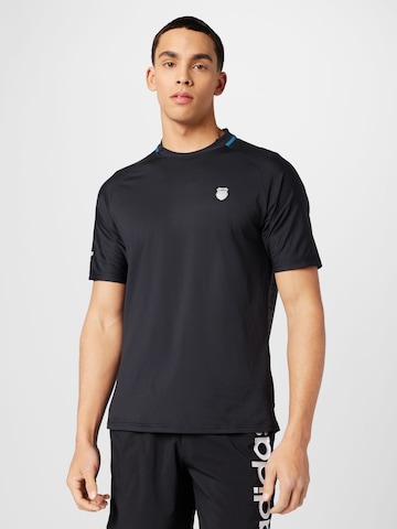 T-Shirt fonctionnel 'HYPERCOURT DOUBLE CREW 2' K-Swiss Performance en noir : devant