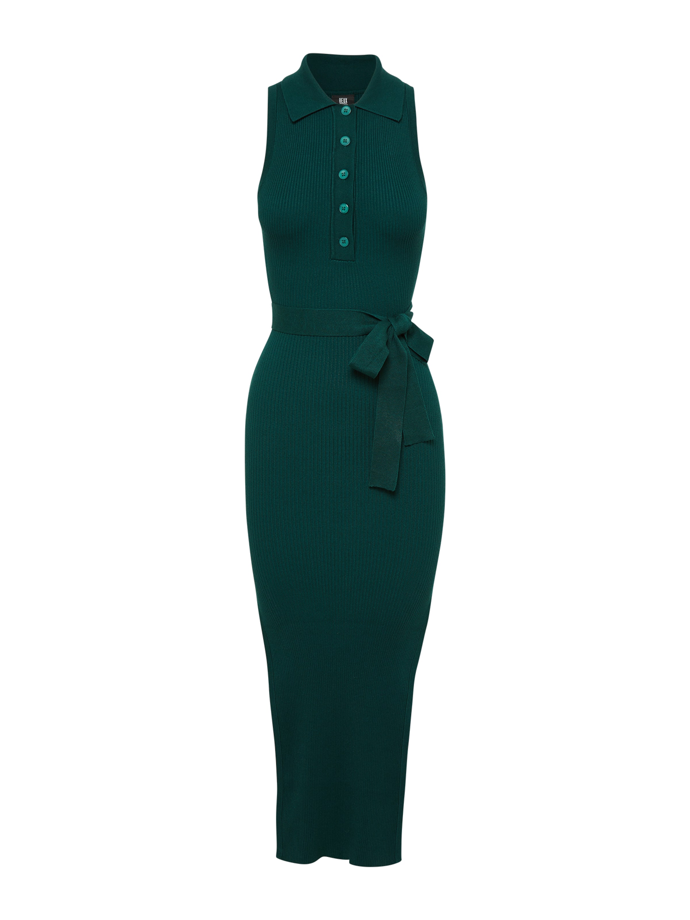 REUX Šaty 'DOMINIK' – zelená: přední strana