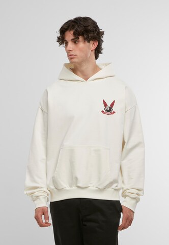 MJ Gonzales Sweatshirt 'Black Ball Syndicate' in White: front