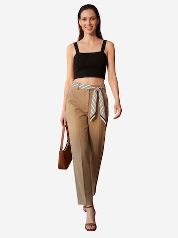 Regular Pantalon à plis My fashion en marron