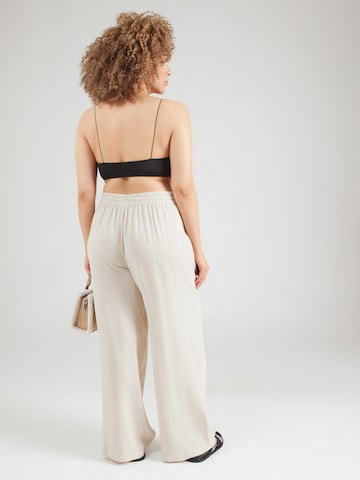 PIECES Curve Wide leg Pants 'PCPIA' in Beige