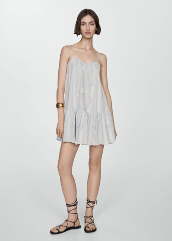 Robe 'Constan' MANGO en argent : devant