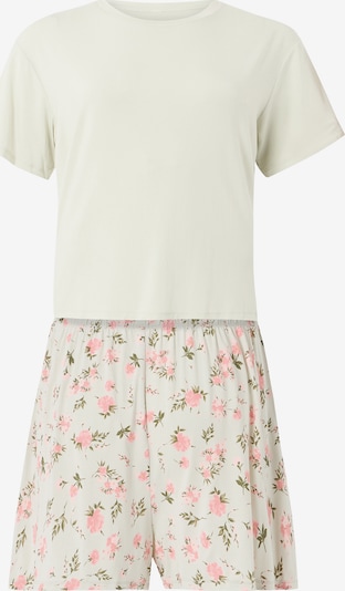 Hunkemöller Pyjamashortsit 'Daisy' koossa XS värissä vihreä / pastellinvihreä / roosa, Tuotenäkymä
