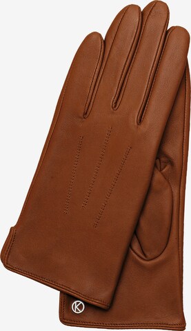 KESSLER Full Finger Gloves in Brown: front