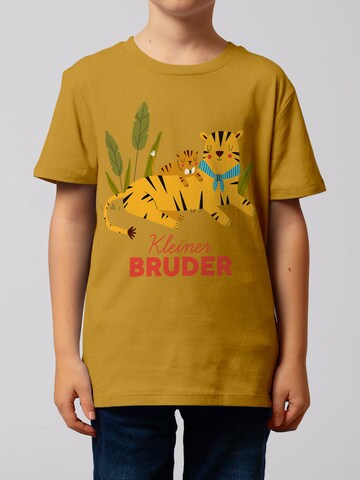watabout.kids T-Shirt 'Tiger Kleiner Bruder' in Gelb: Vorderseite