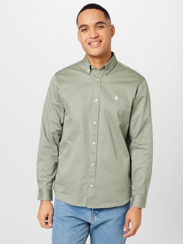 Coupe regular Chemise business 'Madison' Carhartt WIP en vert : devant