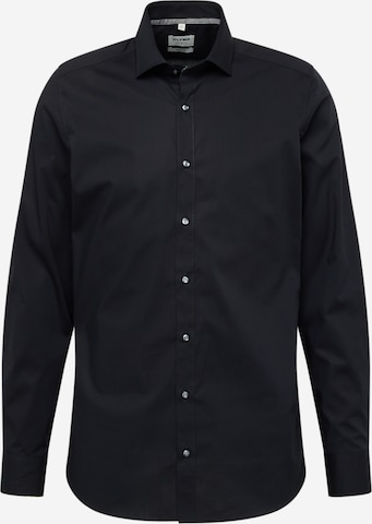 OLYMP גזרה רגילה חולצות עסקיות 'Level 5' בשחור: מלפנים