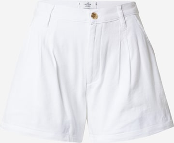 Pantaloni con pieghe 'EMEA' di HOLLISTER in bianco: frontale