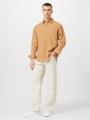 NN07 Regular Fit Hemd 'Adwin' in Beige