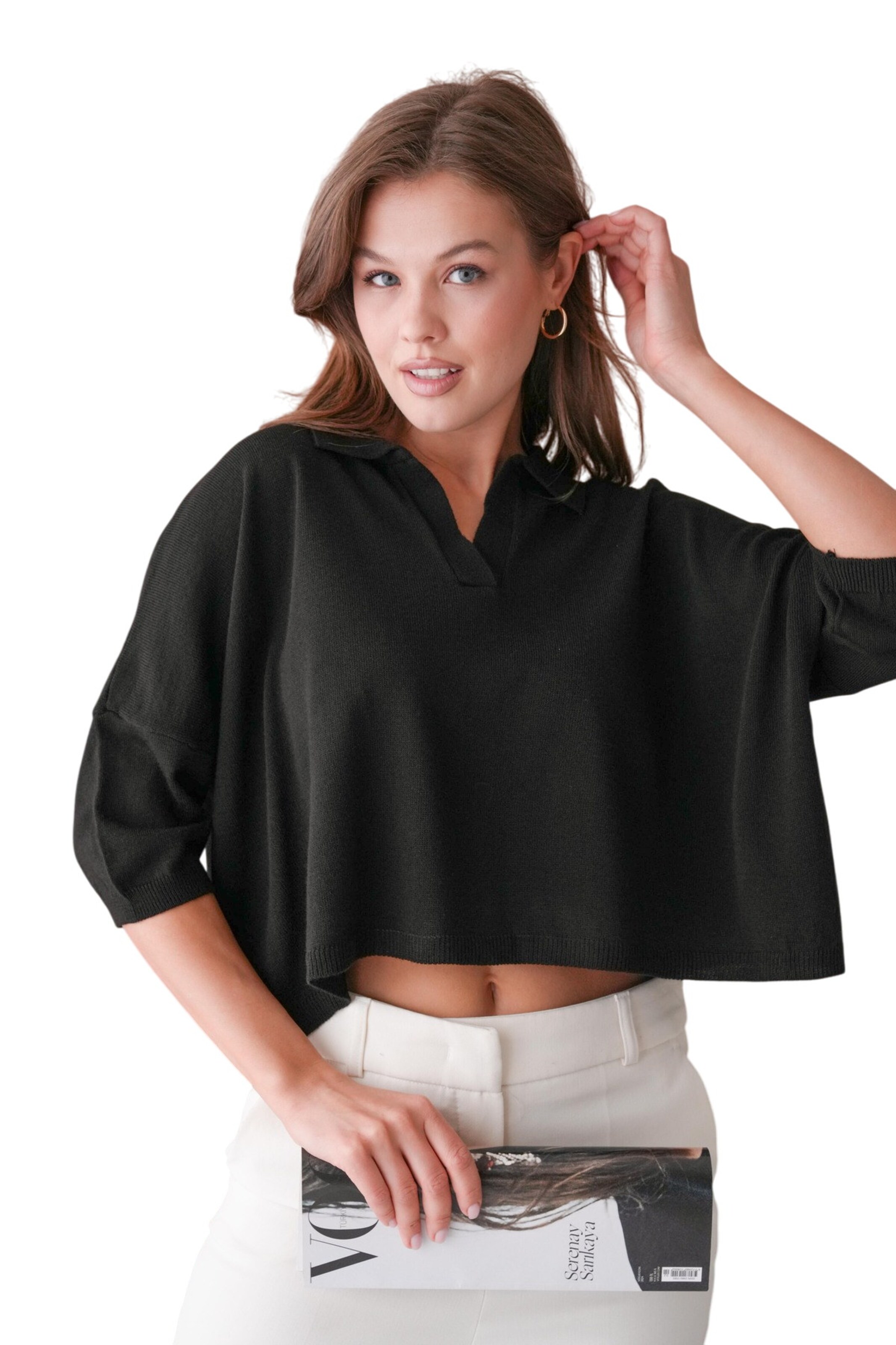 WOMAN VISION Pullover in Schwarz
