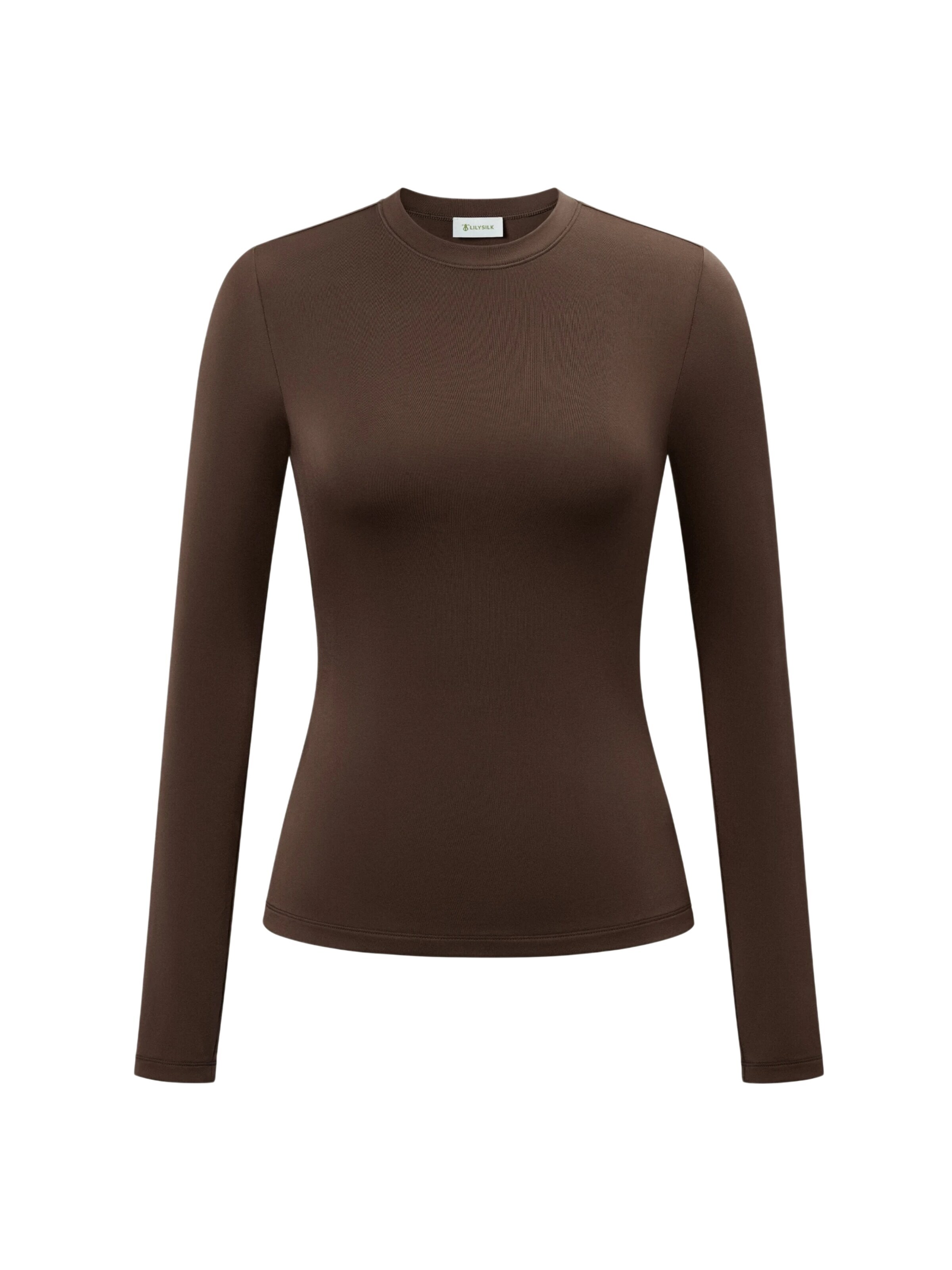 Lilysilk - Camiseta 'Seide Breeze Jersey Sensibles Top' en marrón: frente
