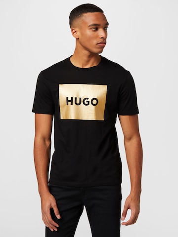 melns HUGO T-Krekls 'Dulive': no priekšpuses