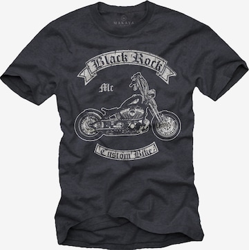 MAKAYA Shirt 'Black Rock' in Grau: Vorderseite