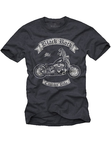 MAKAYA Shirt 'Black Rock' in Grey: front