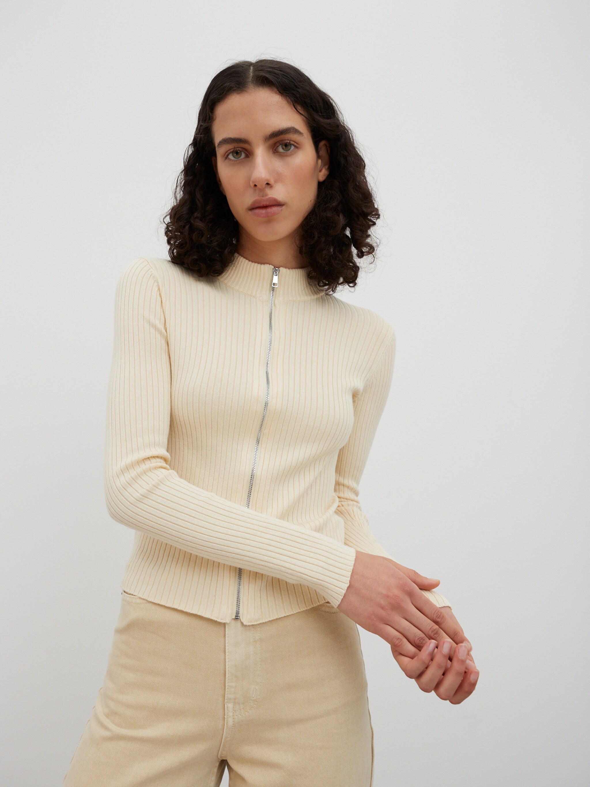 EDITED Producten Gebreid vest 'Erin' Beige