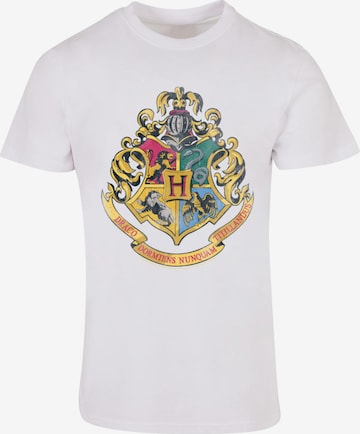 ABSOLUTE CULT Shirt 'Harry Potter Distressed Hogwarts Crest' in White: front