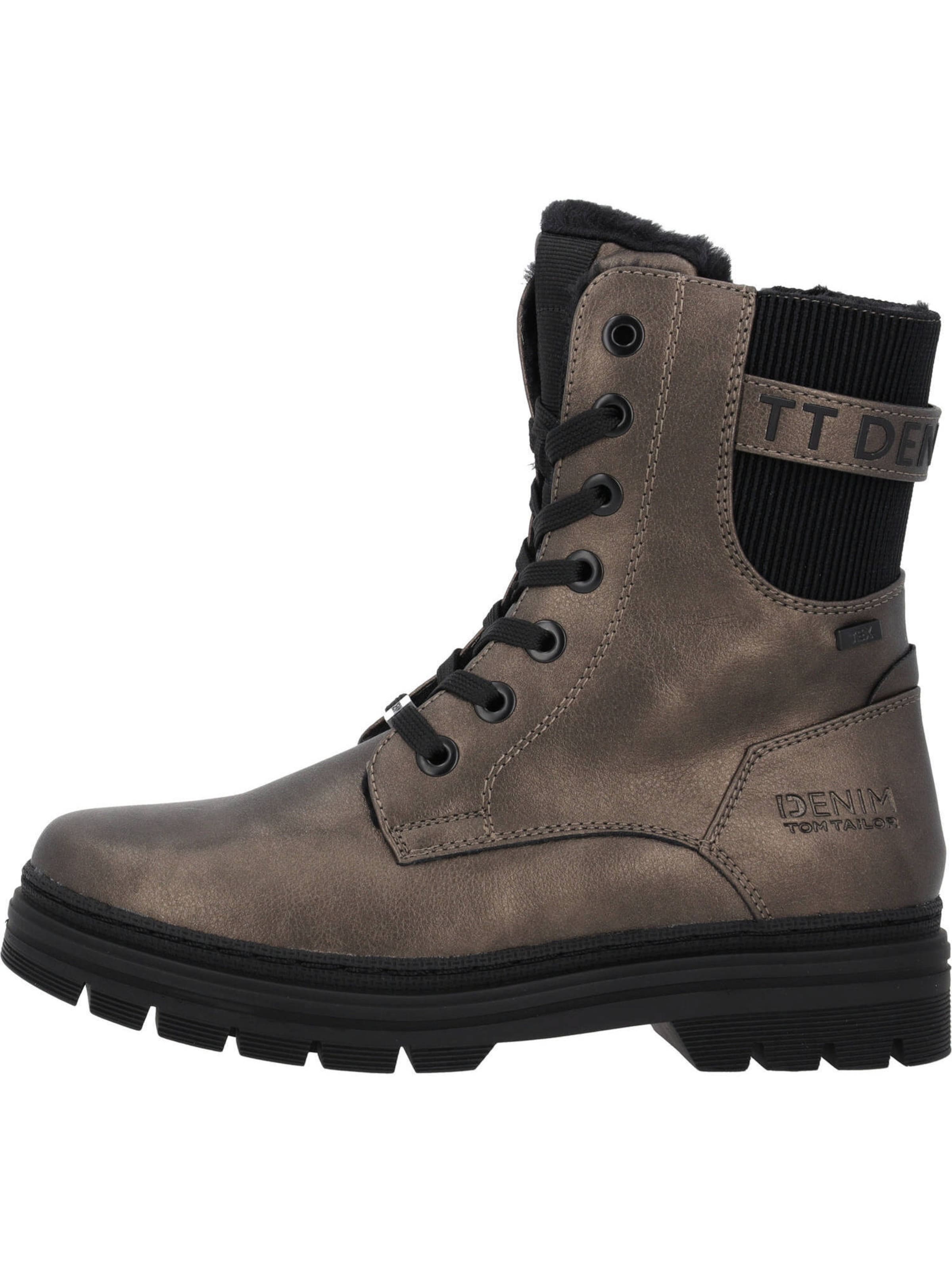 TOM TAILOR Lace-Up Ankle Boots in Grey: front