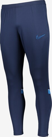 NIKE Slim fit Workout Pants in Blue: front