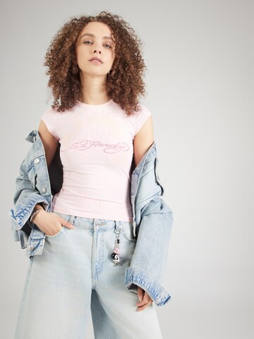 Ed Hardy Shirt in Pink: front