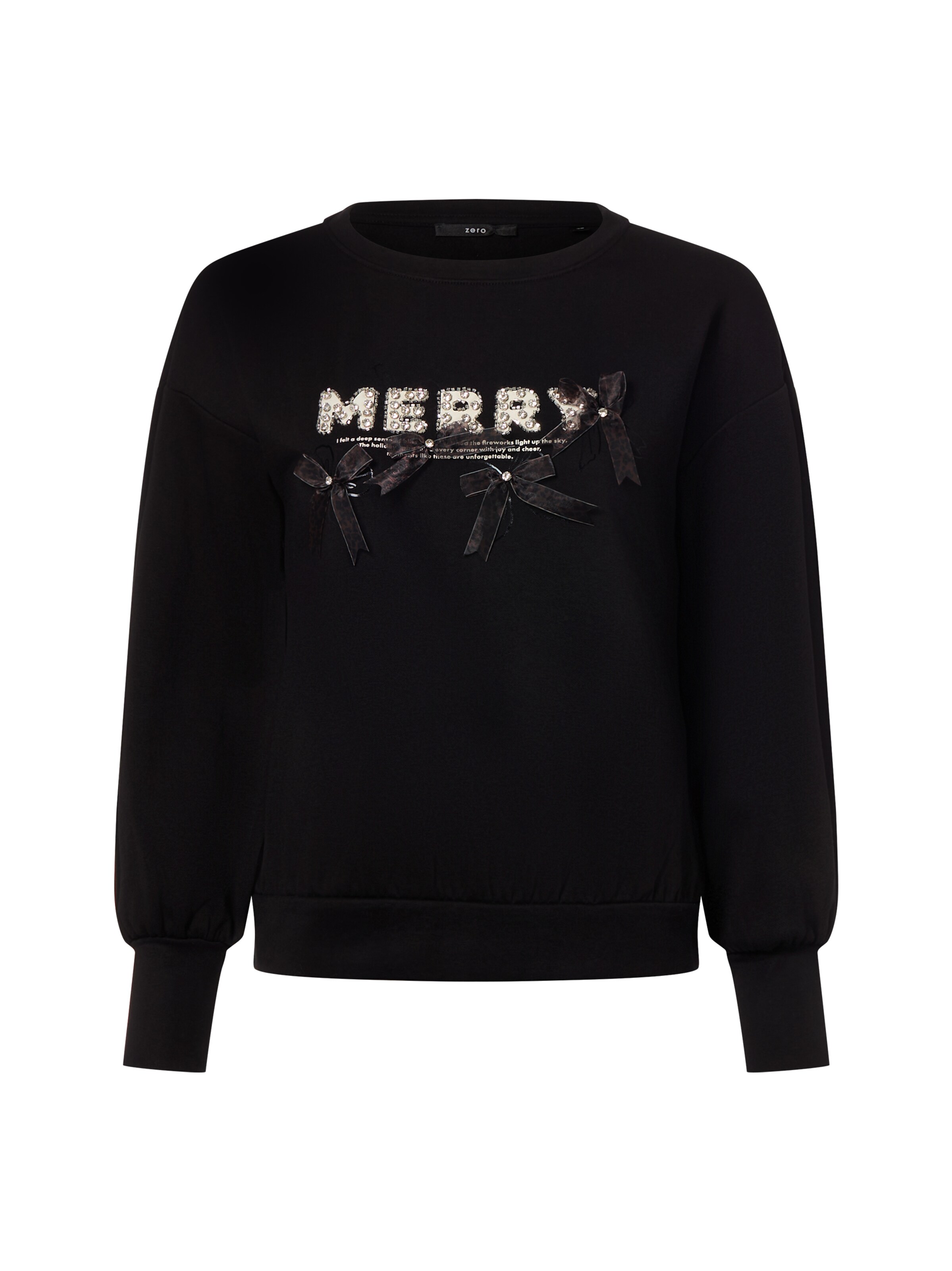 zero Sweatshirt in Schwarz: Vorderseite