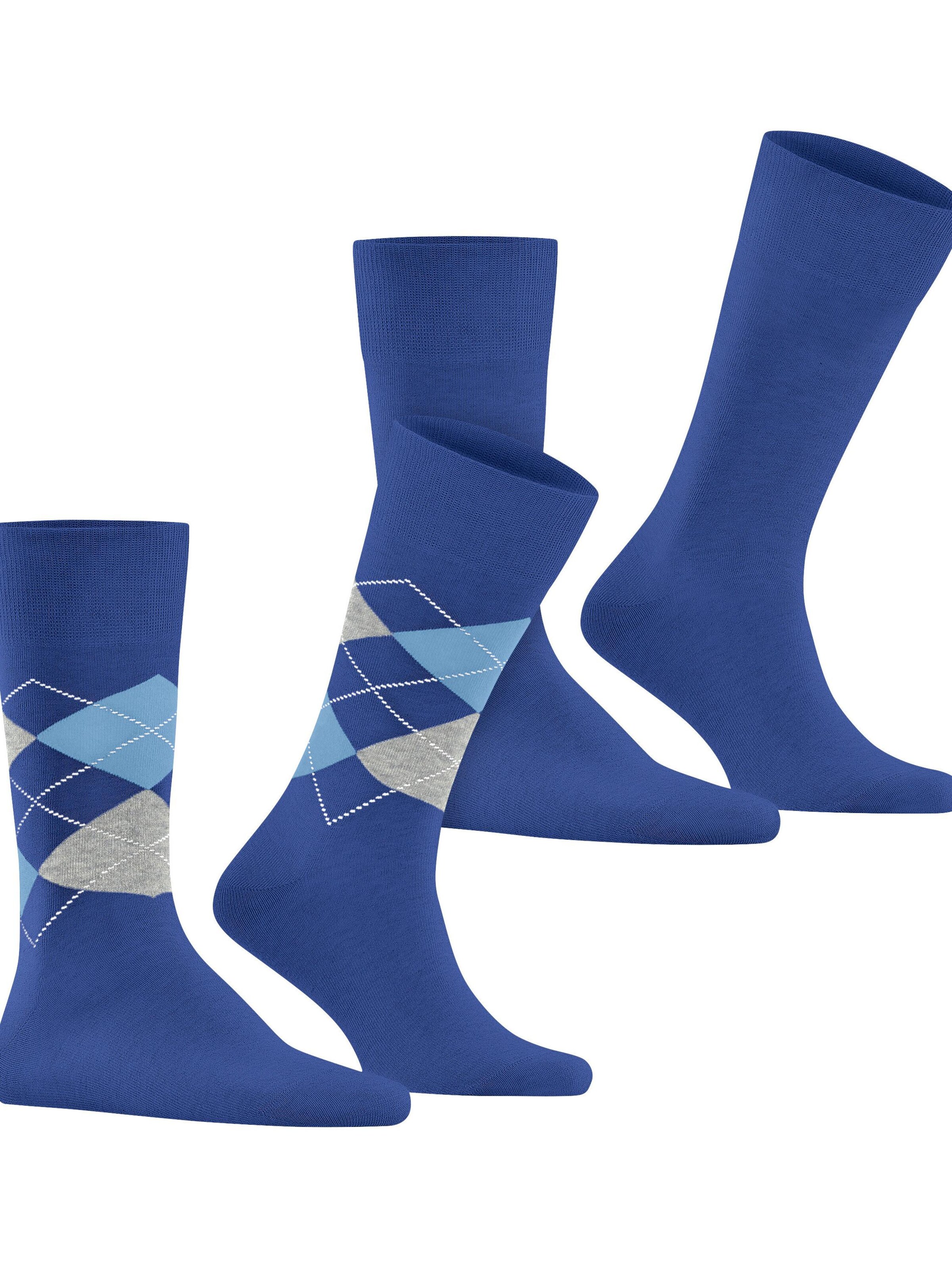 BURLINGTON Socks 'Everyday Argyle Mix 2-Pack' in Blue