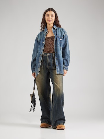 GUESS OriginalsWide Leg/ Široke nogavice Traperice - plava boja