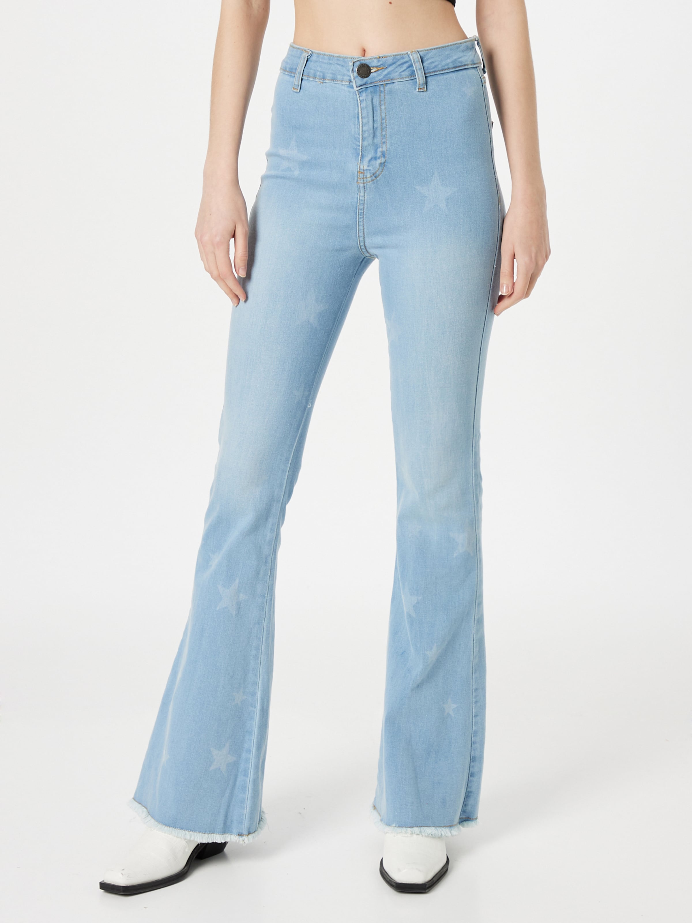 Nasty Gal Flared Jeans in Blue Denim, Light Blue | ABOUT YOU