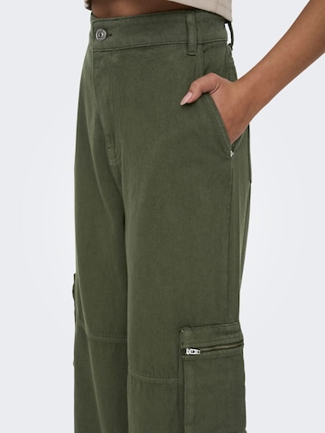 Wide Leg Pantalon cargo ONLY en vert