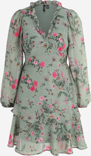 Vero Moda Petite Robe 'ROSA' en vert pastel / vert foncé / rose / rouge, Vue avec produit