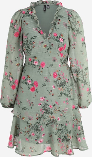 Vero Moda Petite Robe 'ROSA' en vert pastel / vert foncé / rose / rouge, Vue avec produit