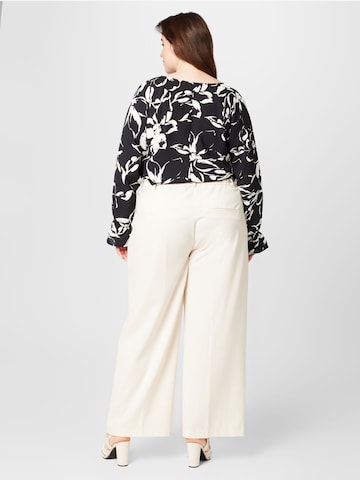 Fransa Curve Wide leg Trousers with creases 'MILENA' in White
