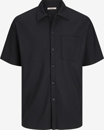 JACK & JONES Comfort fit Button Up Shirt in Black: front
