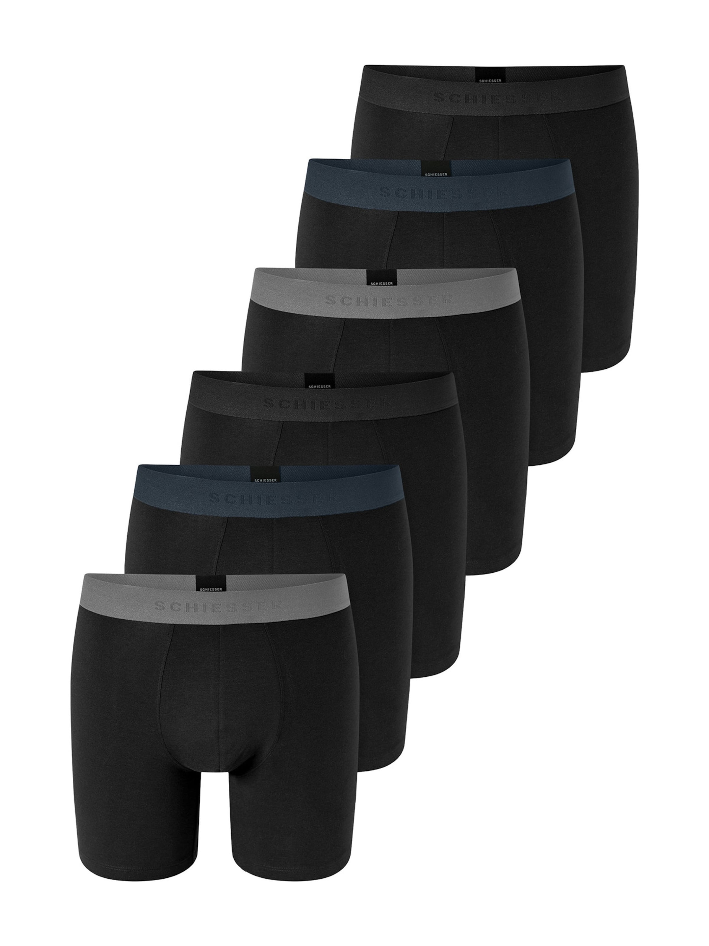 SCHIESSER Langer Boxer ' 95/5 Multi ' in Schwarz: Vorderseite