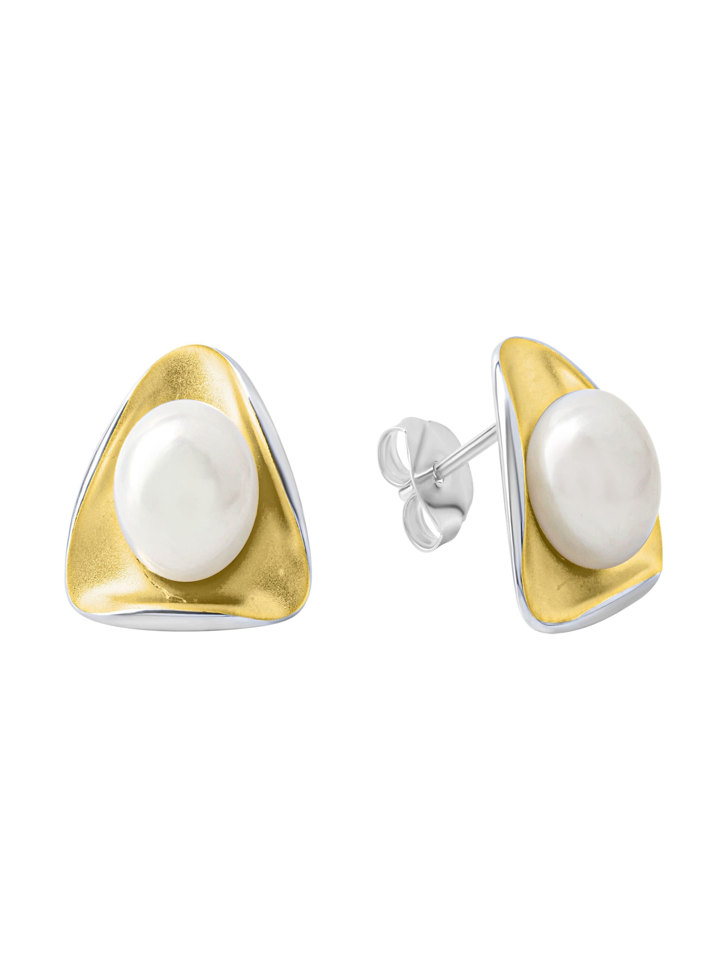 CELESTA Boucles d'oreilles en or / blanc perle, Vue avec produit