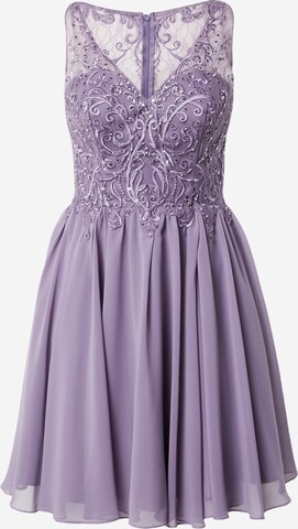 Robe de cocktail Laona en violet : devant