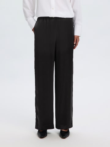 SELECTED Wide leg Pants 'SLWVIDA' in Black: front