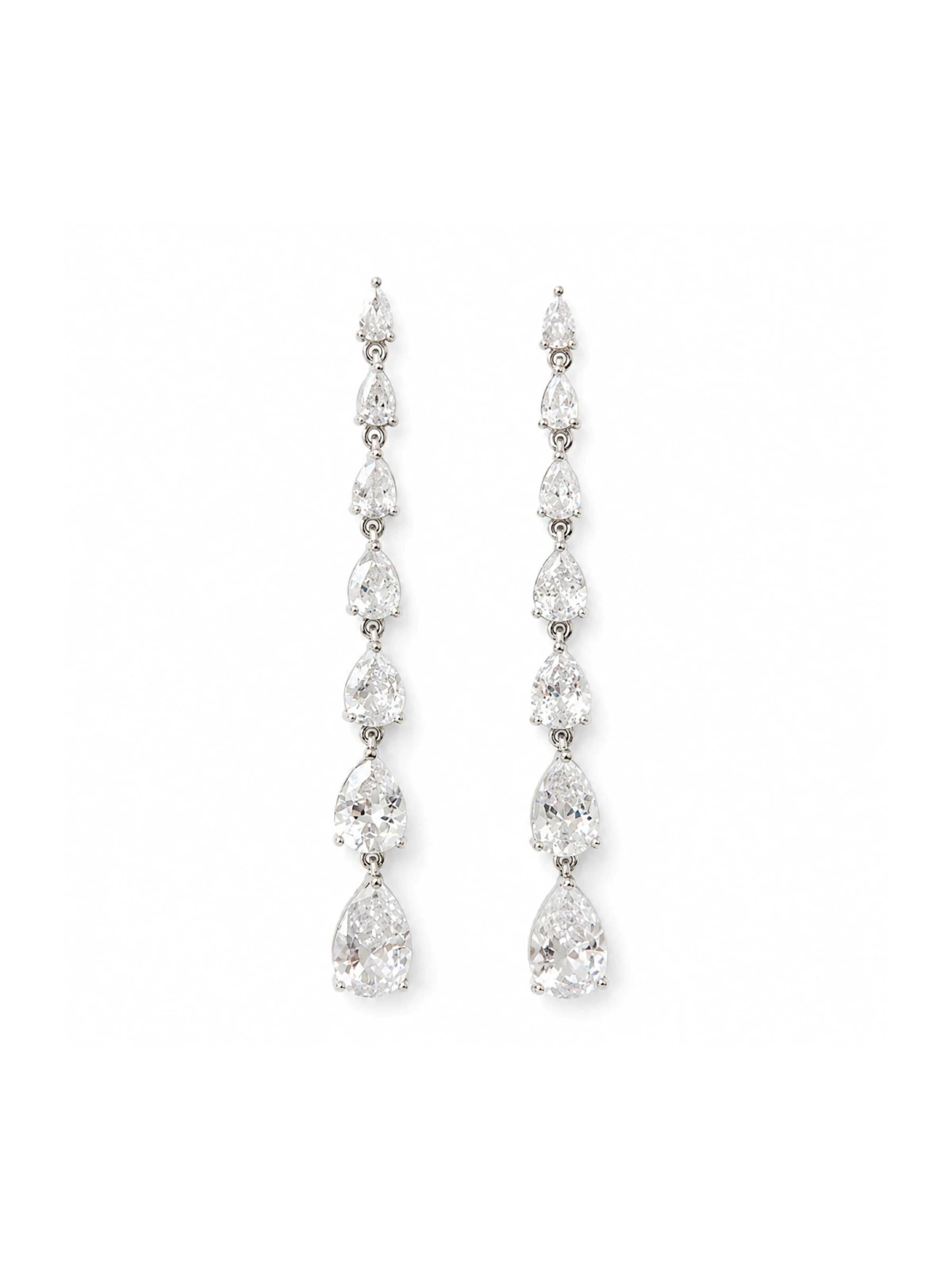 Sally Jane Bridal Ohrringe 'Ella'‌‌‌‌ in Silber: Vorderseite