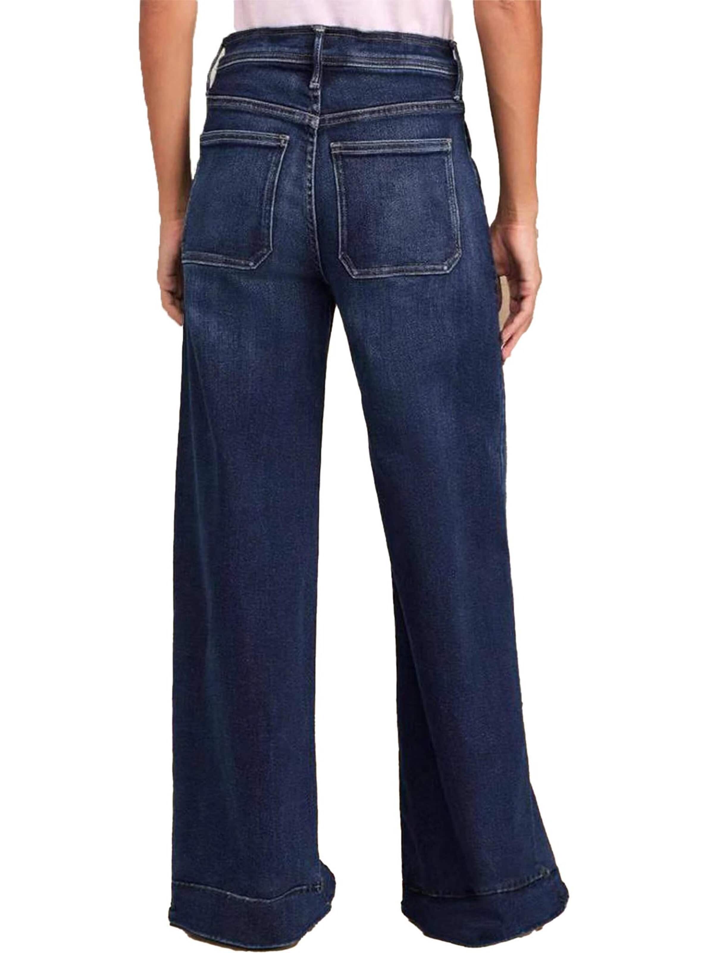 KoJooin Normalny krój Jeansy 'Weit geschnittene Jeans für Damen, trendige High-Waist-Stretch-Jeans mit Kordelzug, Denim-Hosen' w kolorze niebieski