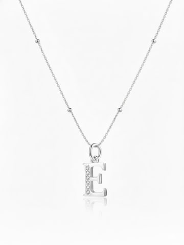 Hey Happiness - Cadena 'Letter E' en plata: frente