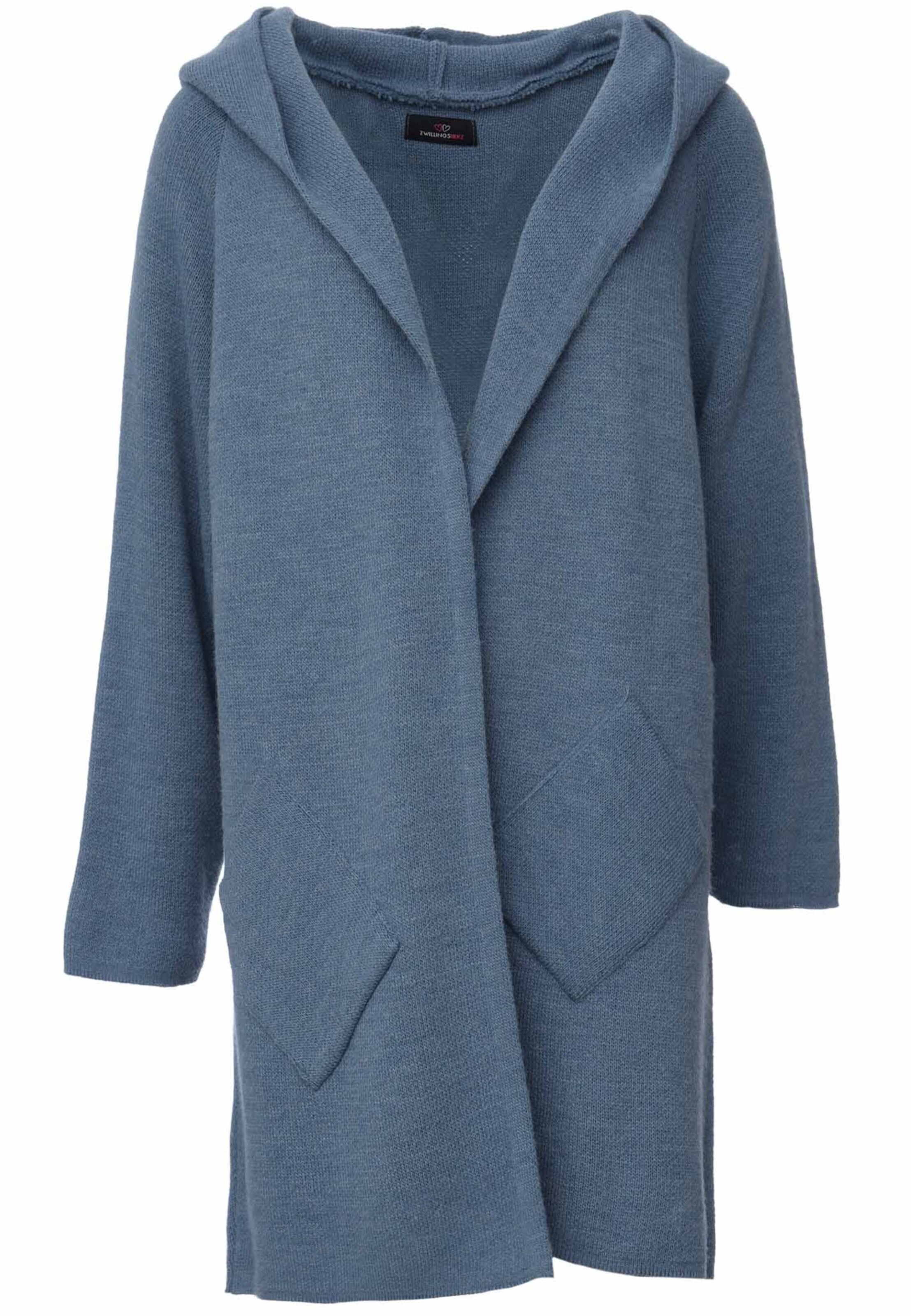 Zwillingsherz Fleece jacket in Blue: front