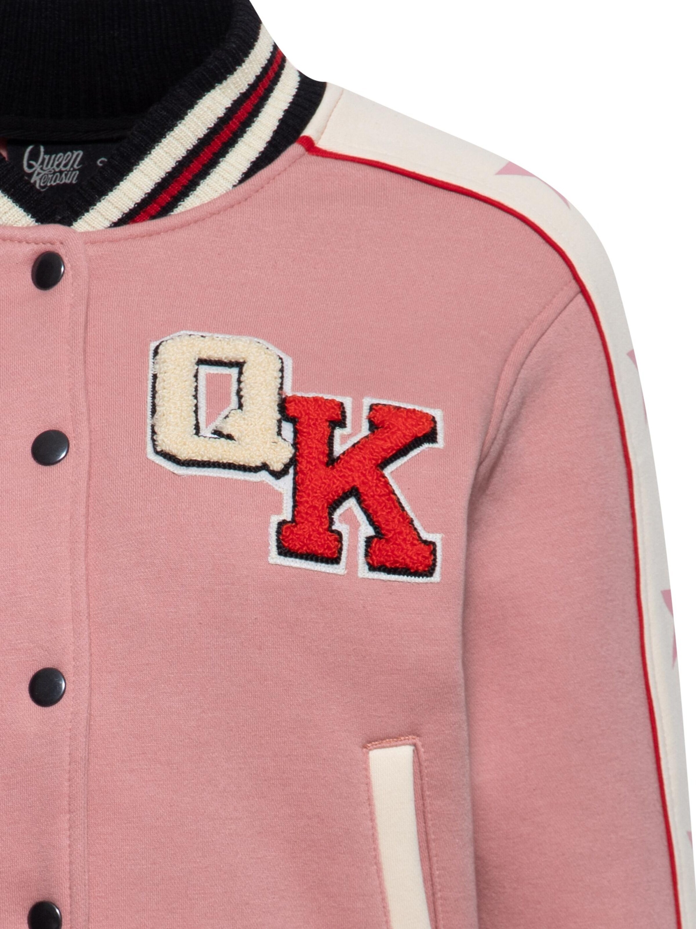 Queen Kerosin Between-Season Jacket 'Star' in Pink
