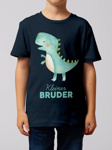 watabout.kids Shirt 'Dinosaurier 03 Kleiner Bruder' in Blue
