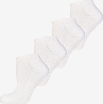 Nur Die - Meias ' Frotteesohle ' em branco: frente