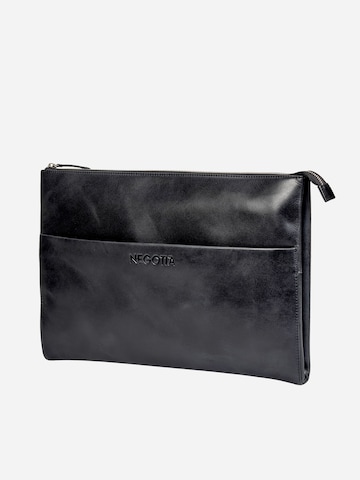 NEGOTIA Leather Laptoptas 'Notion 14 inch' in Zwart