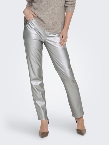 ONLY Regular Trousers in Silver: front