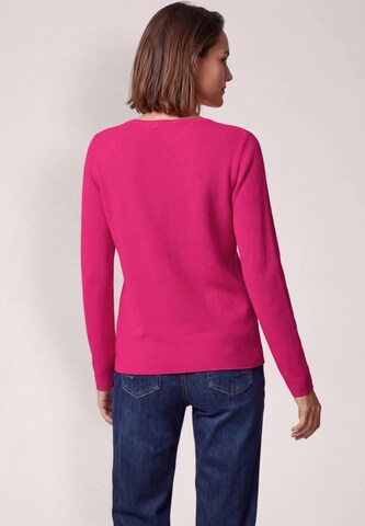 CECIL Langarm Pullover mit Rundhals und Struktur in Pink